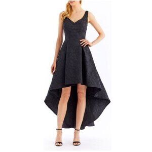 Nicole Miller black Jacquard high low Dress Size 8